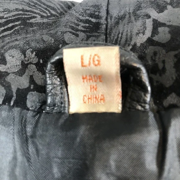 Outbrook Leather Coat Womens Large Black Long Baroque Suede Detail 80s Vintage - Picture 6 of 16